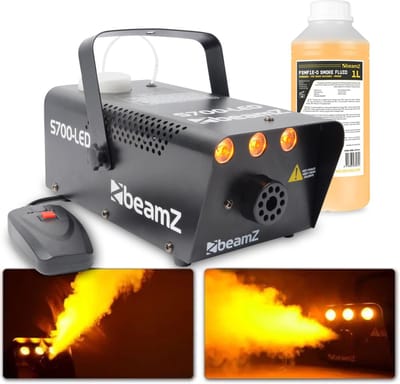 Halloween Flame feestset met BeamZ S700LED rookmachine en 1 liter rookvloeistof