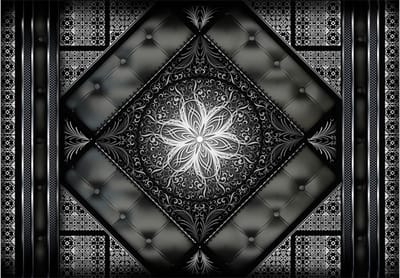Fotobehangkoning - Behang - Vliesbehang - Fotobehang Luxe Mozaiek - Zwart - Black mosaic - 400 x 280 cm