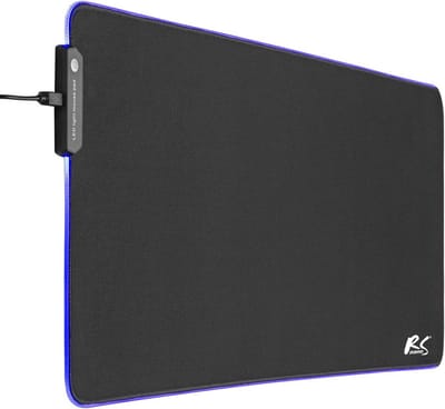 XL Gaming Muispad met RGB LED Verlichting en Antislip Onderkant voor Optische Muis en Toetsenbord
