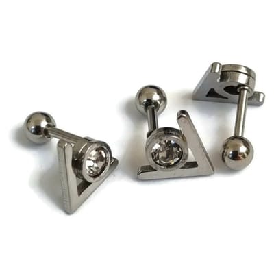 Aramat Jewels | Piercings | Helixpiercing Driehoek Zirkonia 9mm | | | |9mm | Staal | Volwassenen | Verkleurd niet