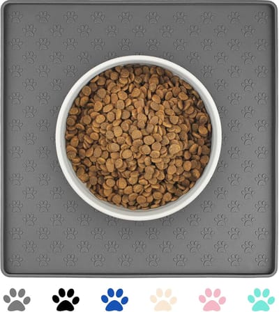 Voerbakken - Placemat Hond & Kat - Antislip & Waterafstotend - Placemat Voerbak - Honden Placemat - Voermat hond - Onderlegger - Pootprint - Vaatwasserbestendig -48x30cm