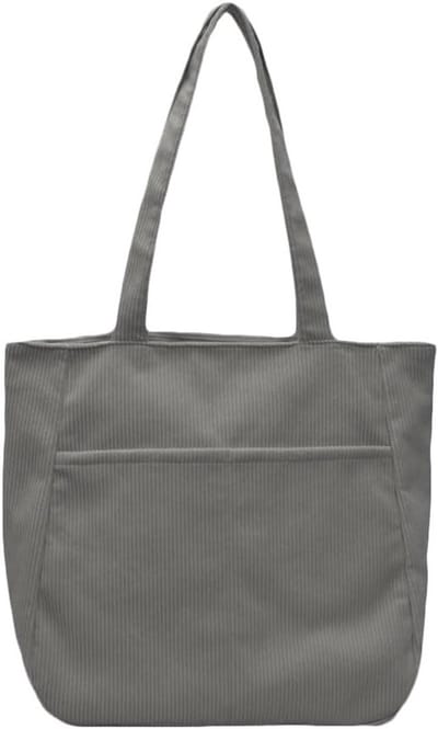 Grote Corduroy Schoudertas voor Vrouwen met Rits, Ideaal voor Werk, Reizen en Winkelen
