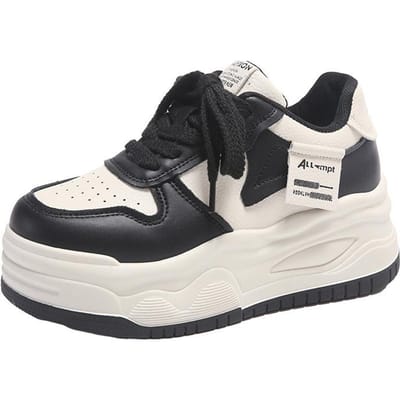 Winter Kleine Witte Schoenen Velvet Sport Skateboard Schoenen Dikke Zolen Verhoging Hong Kong Stijl Retro Kleurblokkering Lente Student Enkele Schoenen 40 black