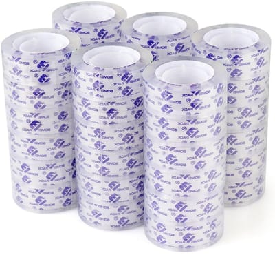 36 Rollen Transparante Plakband, 18mm x 25m, Voor Verpakken, Cadeaus, School en Kantoorgebruik