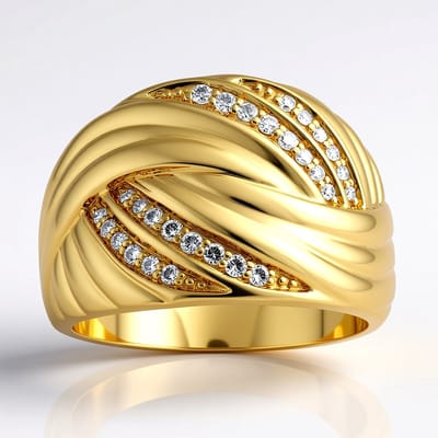 Cavill - Zilveren Ring met 28 I1 G Afrikaanse Diamanten - 925 Sterling Zilver Verguld - Ronde Briljant Pavé - Luxe Elegante Sieraden Vrouwen