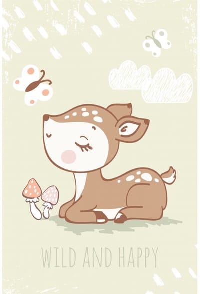 Sweet Home fleece plaid Deer 100 x 150 cm