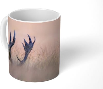 Mok - Koffiemok - Gewei - Hert - Gras - Natuur - Mokken - 350 ML - Beker - Koffiemokken - Theemok