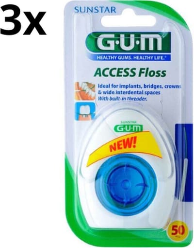 GUM Access Floss Tandzijde - 3 x 50 stuks - Voordeelverpakking