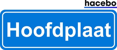 Hacebo - Plaatsnaam Sticker - 29x10 CM - Hoofdplaat sticker - Verkeersborden sticker - grappige cadeaus - Hoofdplaat