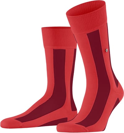 Burlington Retro Lines gedessineerd katoen Sokken heren rood - maat 40-46