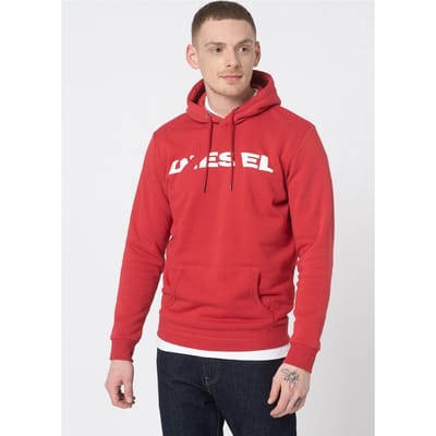 Diesel S Agnes BRO Heren Sweat Hoodie in Rood