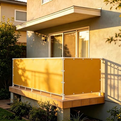 Balkonafdekking Waterdicht - Windscherm Terras - Privacy Creëren - UV Bescherming - 180 x 300 cm - Geel