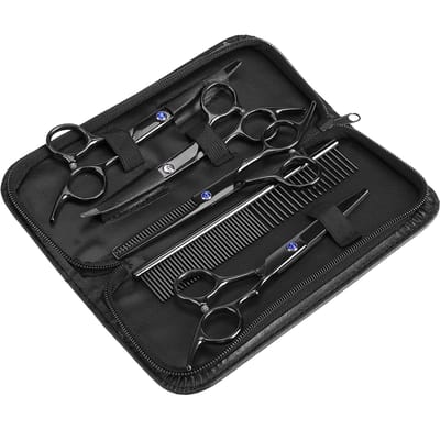 Kit de 7 ciseaux de toilettage pour animaux de compagnie, pour chiens et chats, outils de coupe et d'amincissement