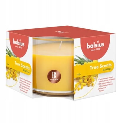 Bolsius Geurkaars in Glas - Mimosa Bloemengeur, Brandtijd tot 25 uur