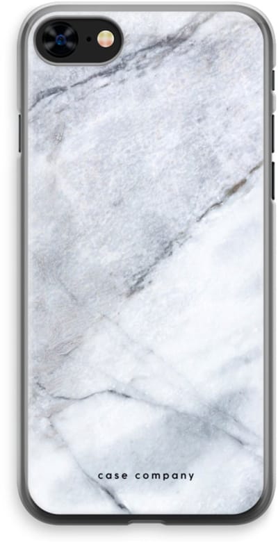 Case Company® - Hoesje geschikt voor iPhone 8 hoesje - Witte marmer - Soft Cover Telefoonhoesje - Bescherming aan alle Kanten en Schermrand