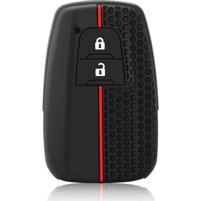Siliconen Afstandsbediening Sleutelhoesje Cover Voor Toyota Chr Camry Prius Land Cruiser Prado Meubilair Corolla Yaris Rav4 Highlander Ketting black
