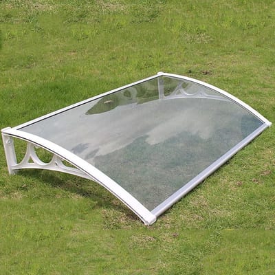 Deur Luifel - Afdak Voordeur - Regen Bescherming - Polycarbonaat & Aluminium - 60x460cm - Transparant