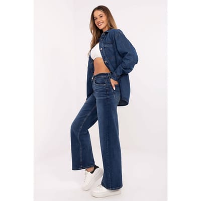 Nova Wide Jeans - Donkerblauw / L
