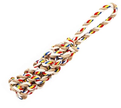 Nobleza Hondenspeelgoed - Dummy aan Touw met Lus - Trektouw en Apporteerspeelgoed - 34 cm - Katoen