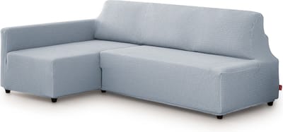 Belmarti® Bankhoes Bali Chaise Longue Links 195-220cm breed - Lichtblauw - geschikt voor banken zonder armleuningen - multi-elastische kwaliteit met uitzonderlijk aanpassingsvermogen
