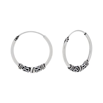 Zilveren Bali Oorringen Vrouwen - 925 Zilver - 16 mm