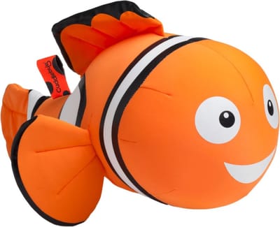Cuddlebug - Clownfish - Knuffelkussen - Kampeerkussen - Nekkussen (reizen) 32 cm x 17 cm - Oranje - R pet