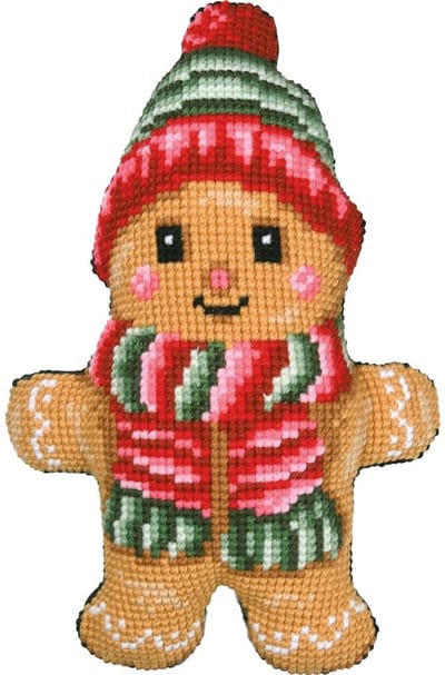 Vervaco - Kruissteekvormkussen kit met rug - Kerst - Gingerbread - PN-0214528 - Borduren - Borduurpakket - Borduurpakket volwassenen - Borduurpakket kind