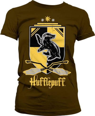Harry Potter Dames Tshirt -S- Hufflepuff Bruin