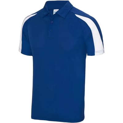 Just Cool - Cool Contrasterend Polo - Royal Blue/Arctic White maat XL