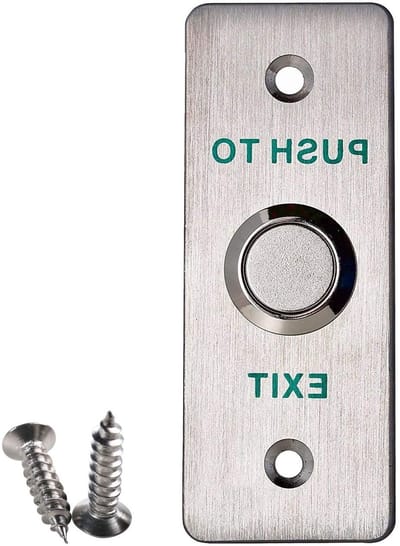 Drukknop Deuropener - Uitgangsknop Toegangscontrole - Toegangscontrole Deur - Roestvrijstalen Paneel - 90x35x26.5mm - Zilver Grijs