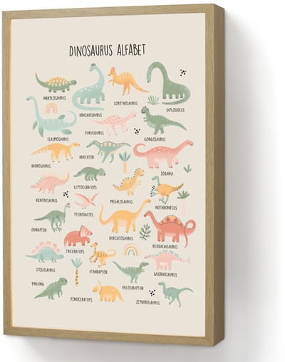 Wandlamp 40x60 cm - Oplaadbaar - Dinosaurus alfabet - Leren voor kinderen - Dino's - Educatief - Wandlampen binnen woonkamer - Slaapkamer lamp - Decoratieve nachtlamp - Vloerlamp draadloos
