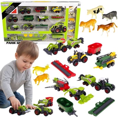 Woopie Set Tractoren En Landbouwmachines Met Dieren - UNI