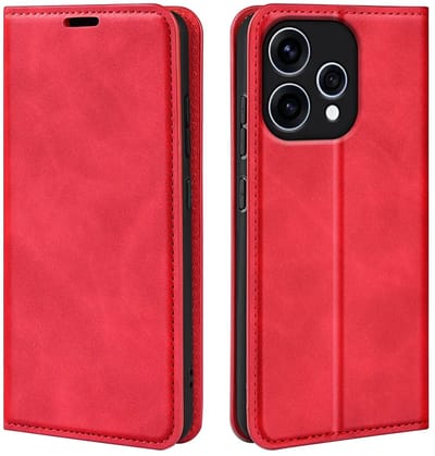 MobyDefend Hoesje - Geschikt voor Oppo Reno15 - Luxe Wallet Bookcase (Magnetische Sluiting) - Rood