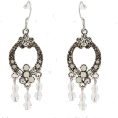 Behave - Oorhangers dames - zilverkleur kristal - bohemian avondlook