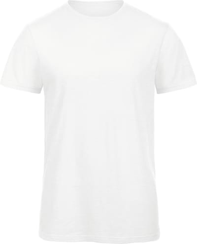 Organic Inspire Slub /men T-shirt B&C Collectie Chic Wit Maat XXL