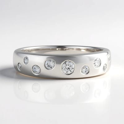 Cavill - Luxe Zilveren Ring 925 Sterling met 0,31 Ct Cambodjaanse Ronde Zirkonia - Geplatineerd, Elegant Design, Dames Sieraad Maat 16-20