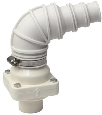 Ruimtebesparende verticale en horizontale terugslagklep met gebogen 90° aansluiting voor waterafvoer