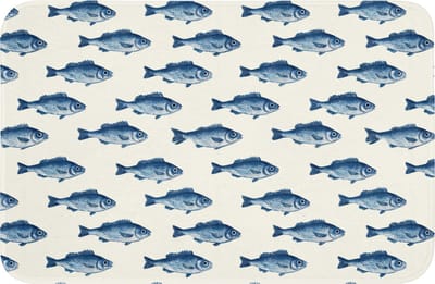 Badmat 60x40 cm - Antislip - Vis - Patroon - Blauw - Badmatten voor badkamer - Badkamermat - Douchemat - Badkamer mat
