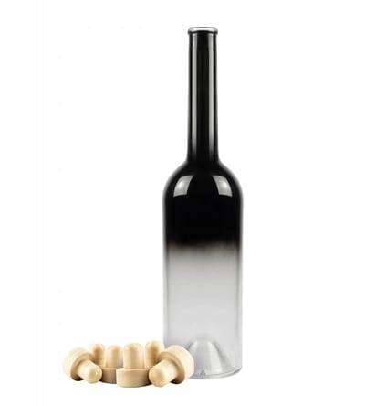 Bimberek - FENICE 700 ml - Elegante Ombre Fles - Zwart-Transparant