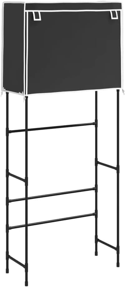 Opbergrek Wasmachine - Badkamer Organizer - Ruimte Besparen - 2-laags Ontwerp - 71x295x1705 cm - Zwart