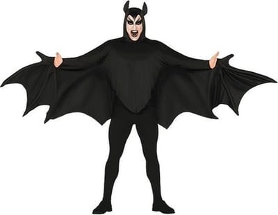 Vleermuis verkleed kostuum voor heren - zwart - Superhelden pak - Halloween verkleedkleding