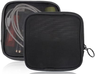 JHUBERS- Toilettas Draagbaar - Reis Toilettas - Transparante Opbergcosmetische Tas - Nylon - 2 Stuks - Ademend Design - Cosmeticatas