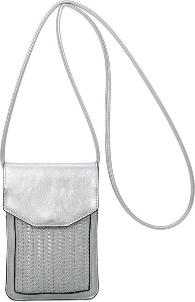 Crossbody- telefoontasje Ines Delaure zilver
