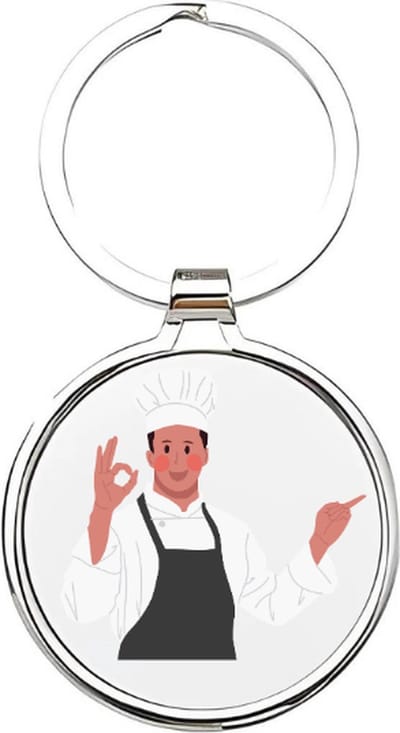 Akyol - Kok Sleutelhanger - kok - De beste kok - Chef - chefkok - keukenmedewerker - Koken - eten - restaurant - keukenmeester - Koksmuts - Keuken - kelner - sterrenchef - 4 x 7,5 CM