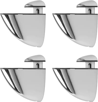 Verstelbare Glazen Plankhouder, 4 Stuks, Muurbevestiging voor Glazen Planken, Glasbeugel voor 2-23mm Planken, Zilver, Ideaal voor Thuis en Kantoor