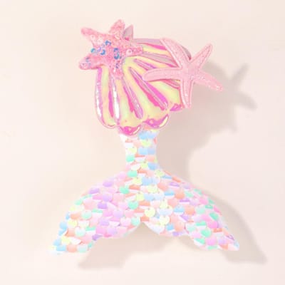 1 pince à cheveux en queue de poisson à paillettes pour fille et tout-petit, épingles à cheveux délicates en forme de sirène, accessoires pour cheveux pour enfants, vente en gros blanc