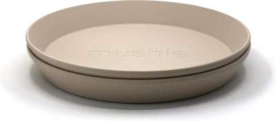 Mushie Bord rond - Kleur Vanilla - Set van 2 - Kinderservies