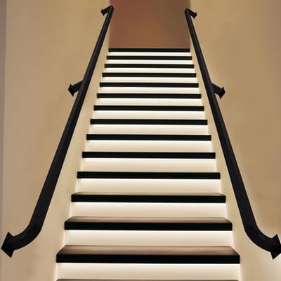 Trapleuning Smeedijzer - Wandsteun Steunstang - Veiligheid Thuis - Sterke Corrosieweerstand - 390cm Lengte - Zwart