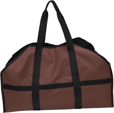 Brandhout Opbergtas - Log Vervoerder - Haardhout Opslag - Grote Capaciteit - 61x30x25CM - Koffie