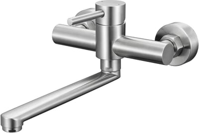 CECIPA max Keukenkraan - Keukenkraan Met Uittrekbare Uitloop - 360° draaibare keukenkraan - Muurkraan Keuken - Zilver